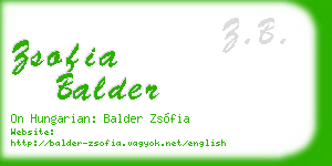 zsofia balder business card